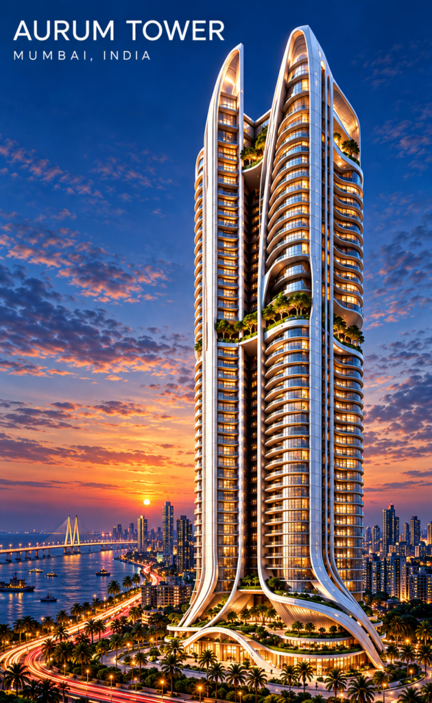 Aurum Tower at Mumbai Twilight
