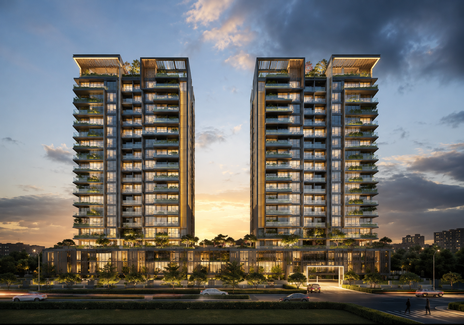 High-rise residential architecture rendering 10