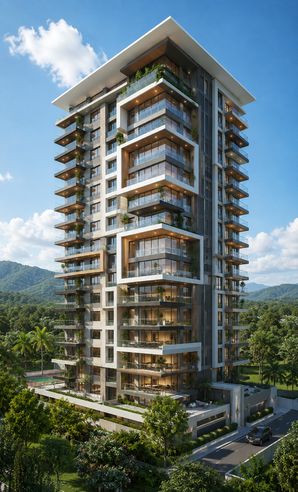 High-rise residential architecture rendering 5