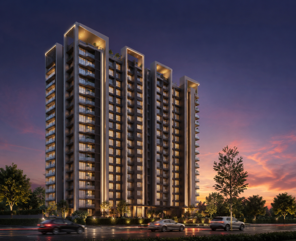 High-rise residential architecture rendering 9