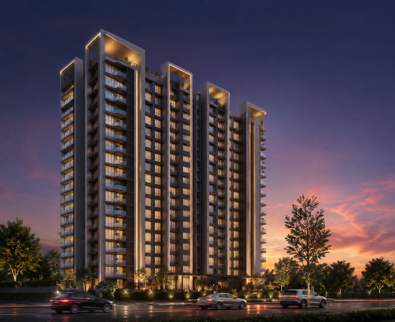 High-rise residential architecture rendering 9