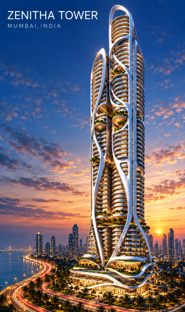 Zenitha Tower Mumbai at Dusk